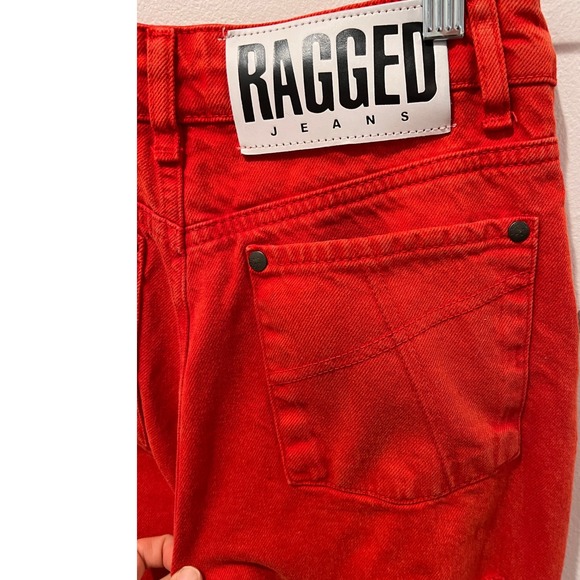 Ragged Jeans Red Denim‎ Jeans Womens Size 26 High Waist Distressed Retro - Picture 4 of 11